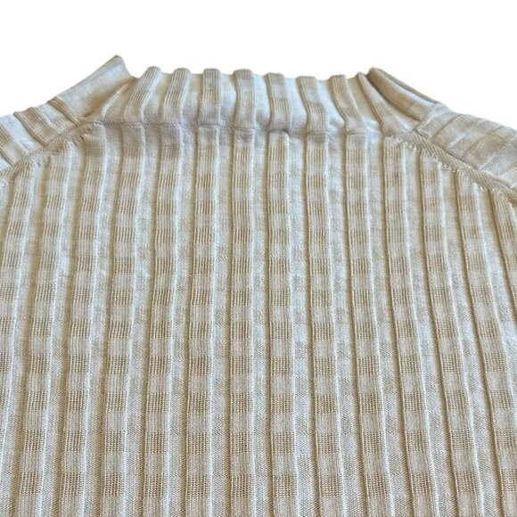 Lafayette 148 Gingham Responsible Matte Crepe Short Sleeve Sweater Stretch XS - Picture 9 of 10